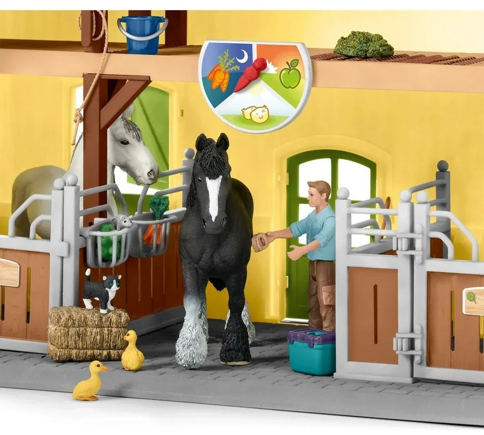 Grajd pentru cai cu accesorii Schleich 42485 , 60 x 40 x 29,5 cm