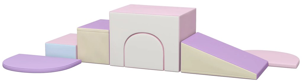 HOMCOM, 7 PCS module motricitate bebeluși, parcurs motricitate din spumă EPE, pentru copii preșcolari, multicolor | Aosom Romania