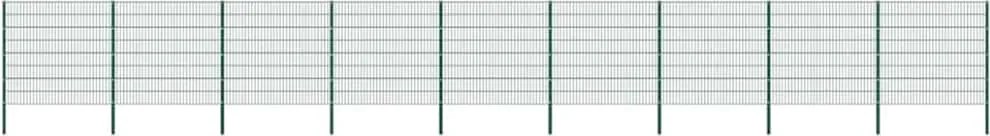 vidaXL Panou de gard cu stâlpi din fier, verde, 1557,5 x 160 cm