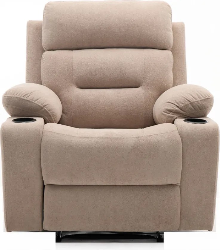 Fotoliu Masaj, Incalzire, Rabatabil, Sezut cu Arcuri Metalice, Suport Picioare extensibil, Chenille, Bej