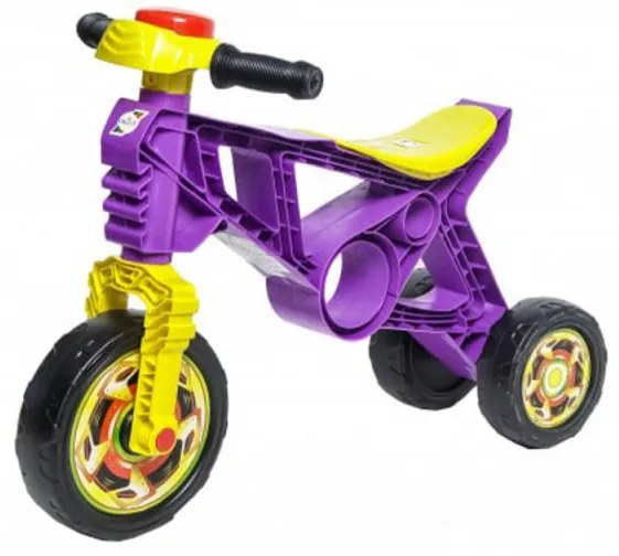 Motocicleta cu functie de trotineta fara pedale pentru copii NOVOKIDS™ EVO Balance Bike, Cu claxon, Maxim 30 Kg, 3 roti, Stabilitate mare, Mov