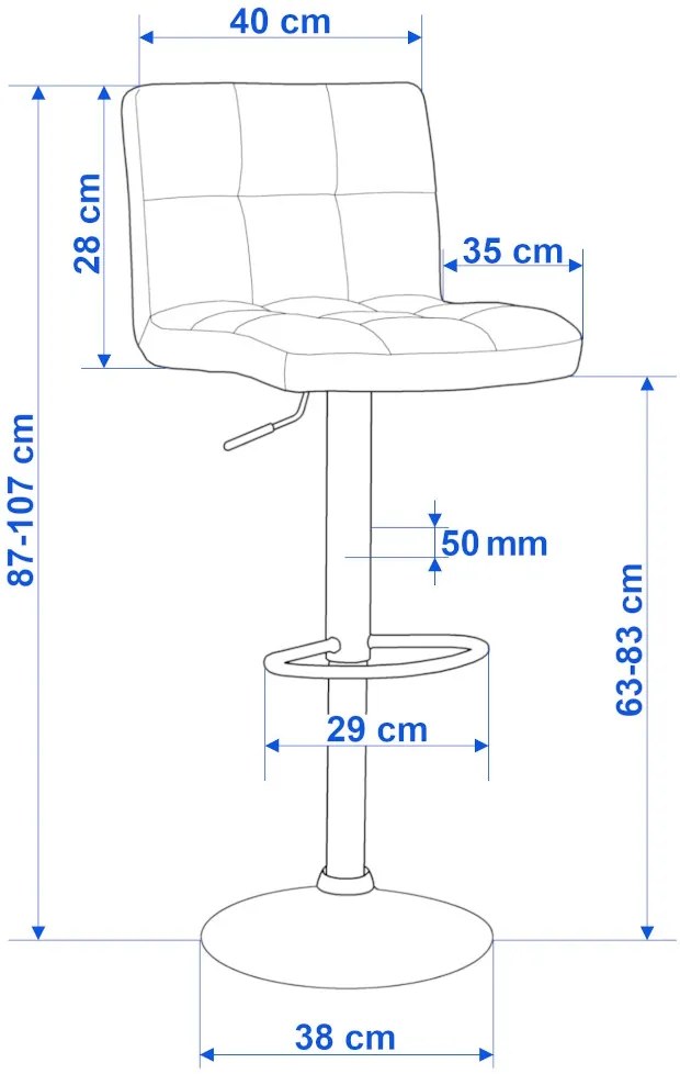 JAKS SCAUN DE BAR  ARAKO BLACK  ECO-PIELE NEAGRĂ