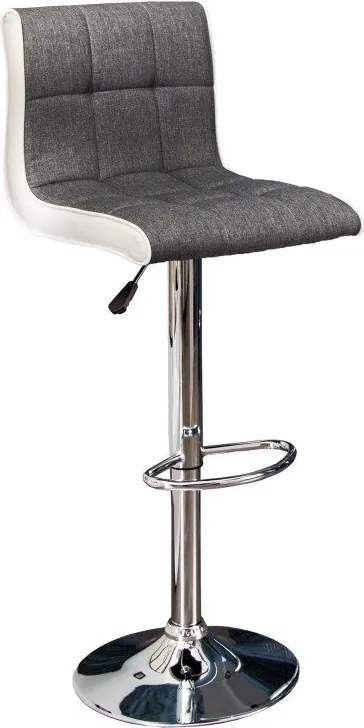 Set 2 scaune bar pivotante, tapiterie tesatura structurata Modena gri A-36829 VC