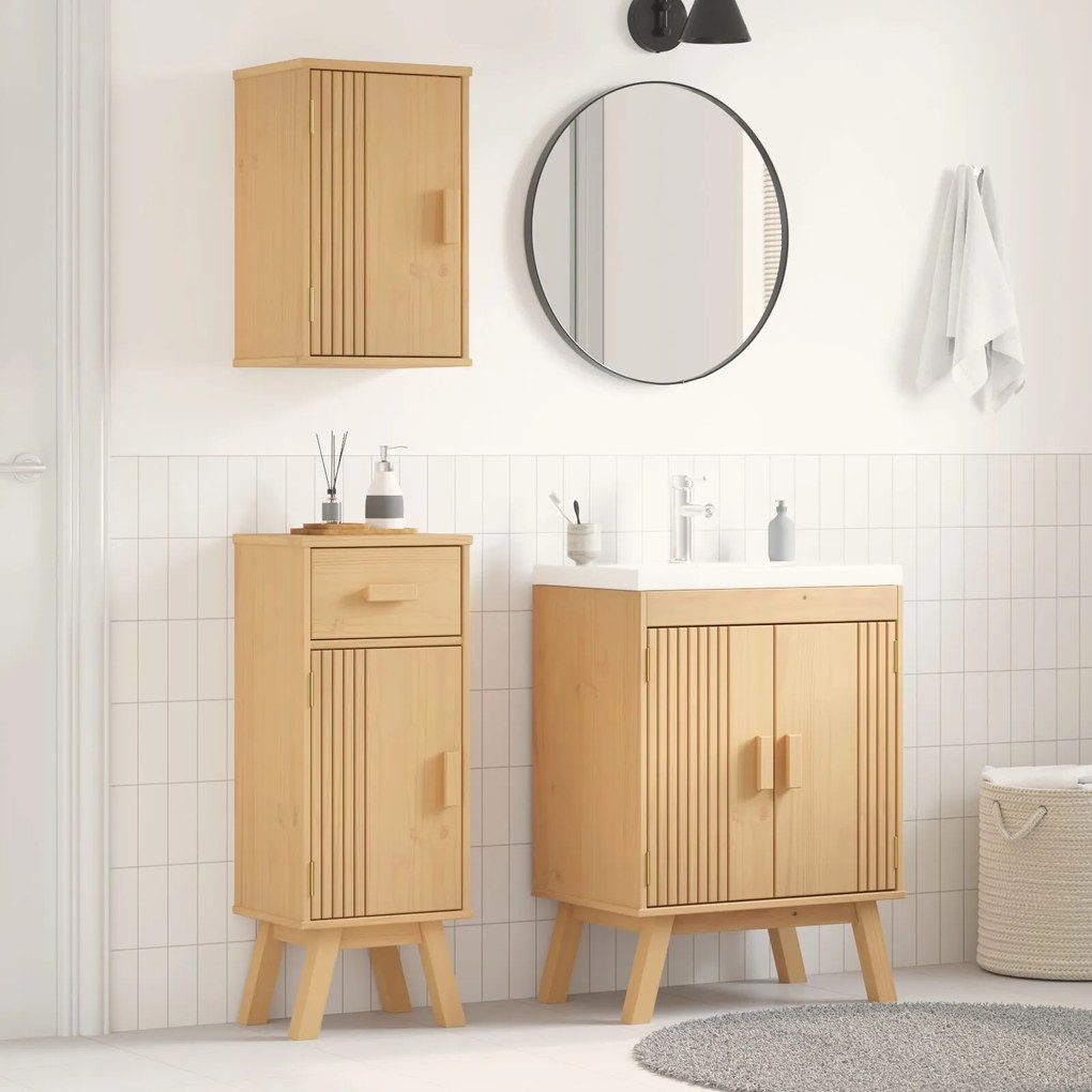 vidaXL Set de Mobilier pentru Baie 3 pcs Maro 114 x 43 x 73.5 cm
