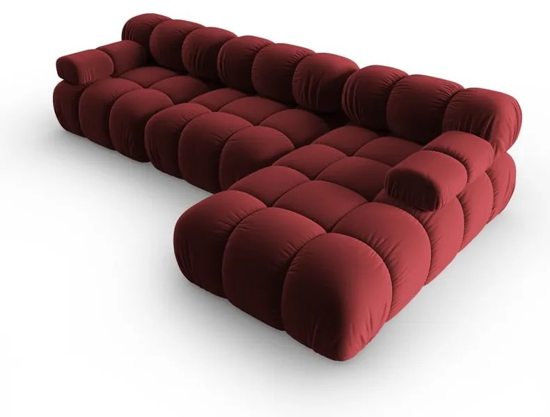 Canapea roșie cu tapițerie din catifea 285 cm Bellis – Micadoni Home