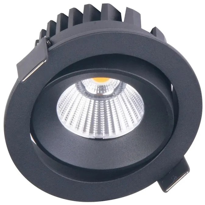 Spot LED directionabil, incastrabil tavan fals / plafon IP65 CYKLOP negru H0095 MX