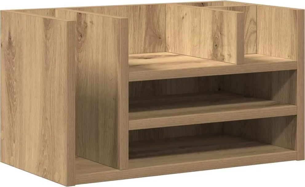 vidaXL Organizator Birou Stejar negru 44,5 x 24 x 25 cm Lemn compozit
