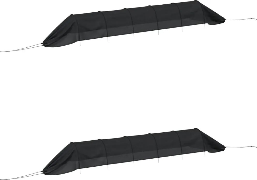 vidaXL Tuneluri din plasă, 2 buc., negru, oțel și polietilenă