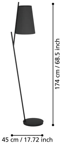 Lampadar Eglo 390134 PETROSA 1xE27/40W/230V negru