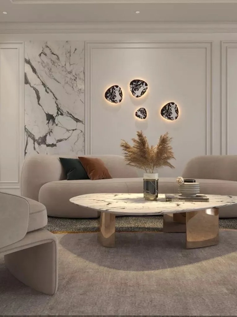 Aplica de perete LED, Marmura, Negru, Marbles 6W