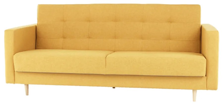 Canapea tapiţat 3 locuri, material textil muştar, AMEDIA