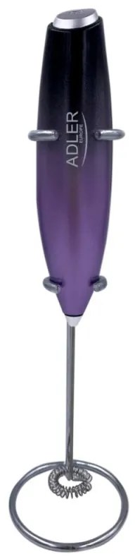 Mixer pentru frappe Adler AD 4499 Stand Frappe, Agitator din oțel, 2xAA, Violet/negru