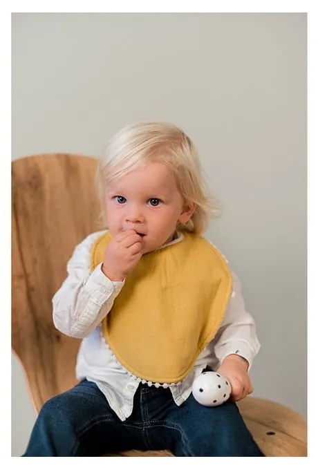 Bavețică din muselină Kindsgut London, galben