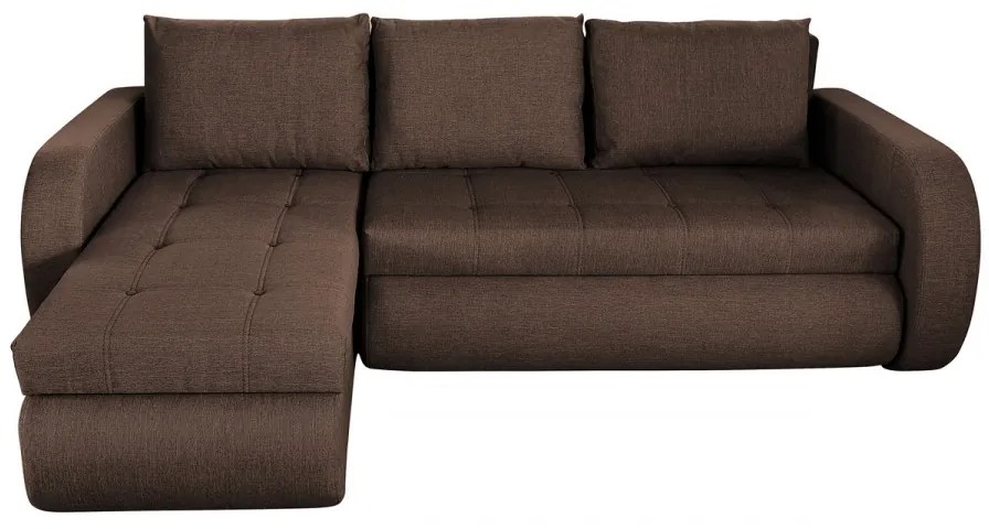 Coltar extensibil reversibil Genoa Chocolate 243x141x81 cm cu lada de depozitare