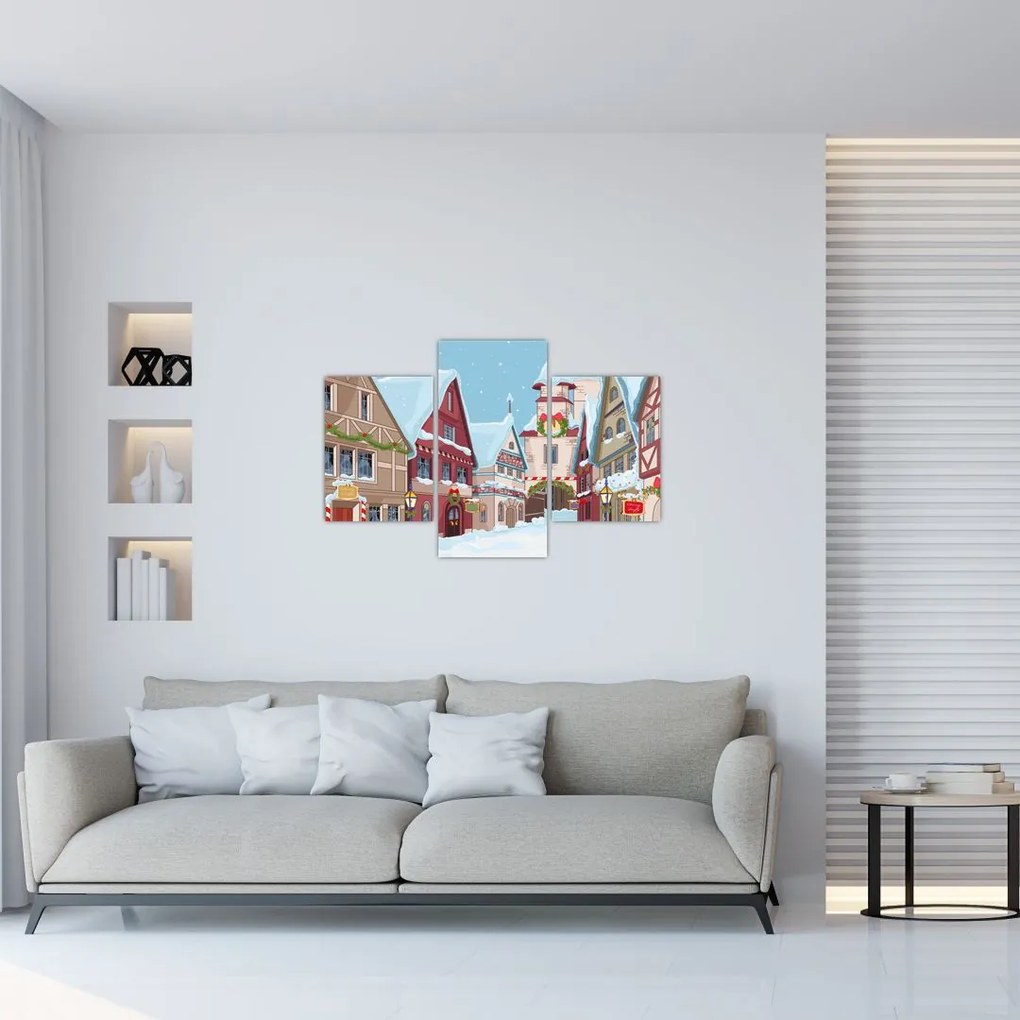 Tablou - Stradă de iarnă (90x60 cm)