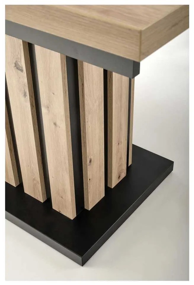 Masă de bucătărie Lamello 160 cm, stejar artisan / negru