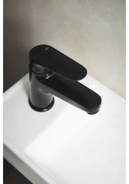 Baterie umyvadlová KFA Armatura 5552-815-81 + výpusť OTAVA 15 cm matná černá