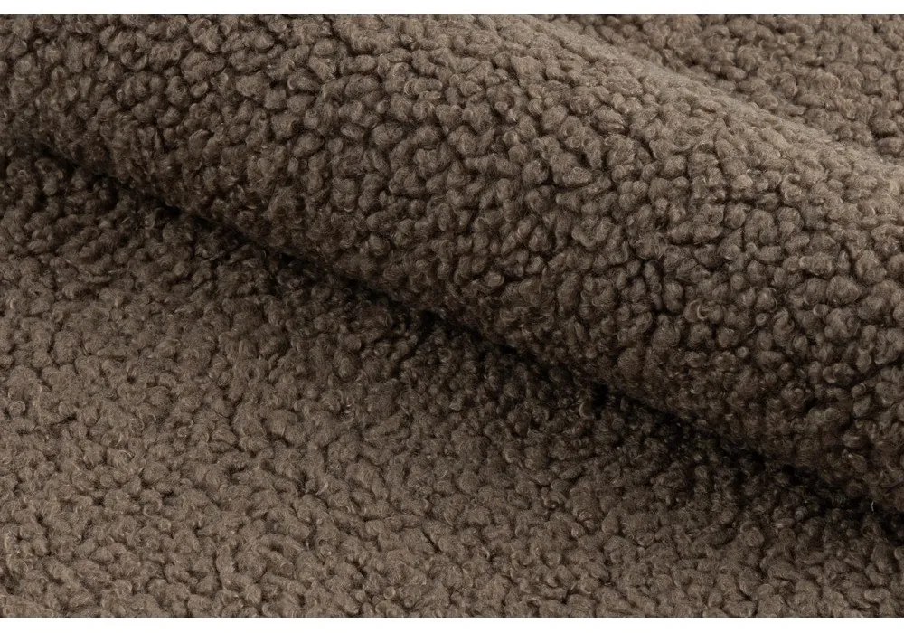 Fotoliu maro cu tapițerie din țesătură bouclé Elmont – Actona