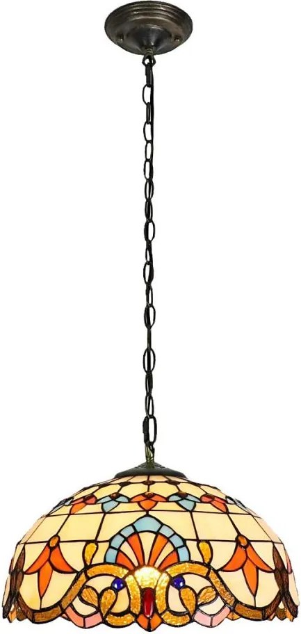 Brilagi - Candelabru Tiffany din vitralii MIRABELLA pe lanț 1xE27/60W/230V Ø 40 cm
