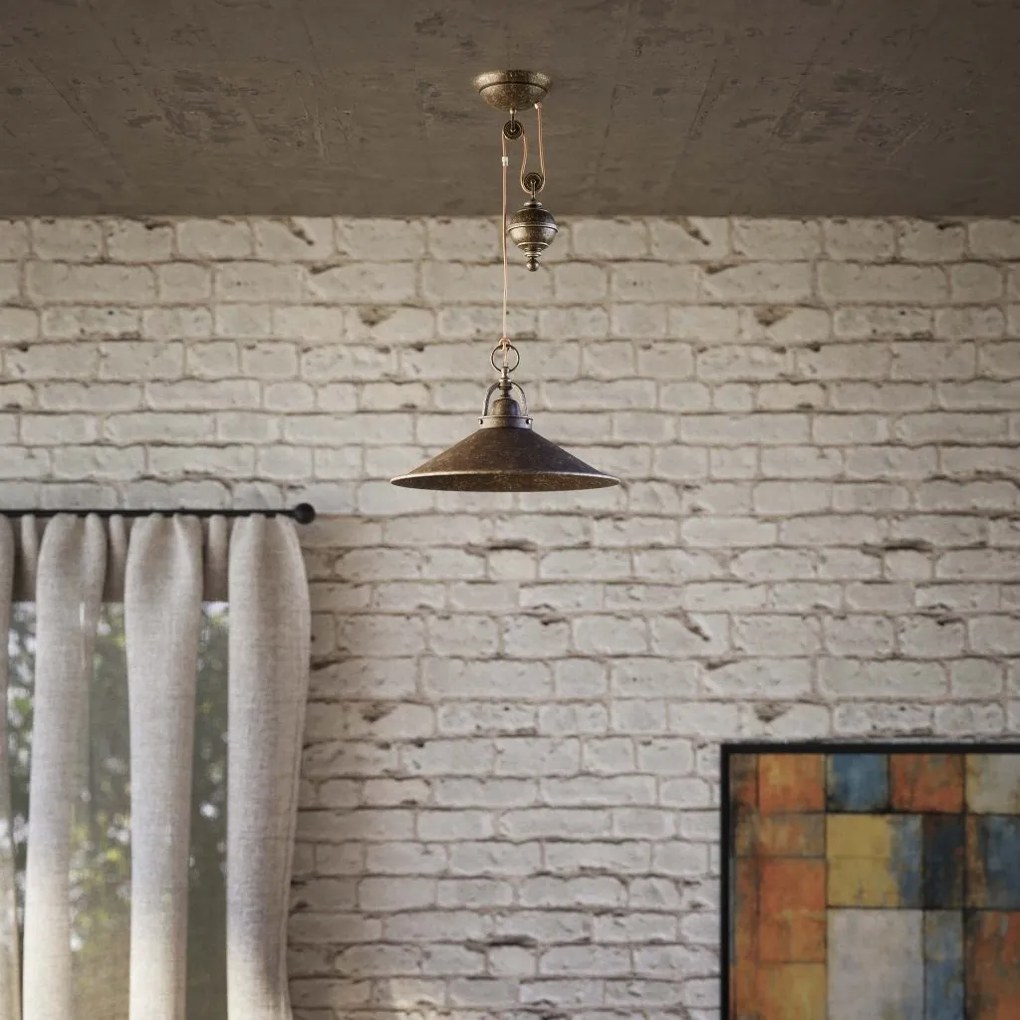 Lustra din alama industrial style cu scripete Alice