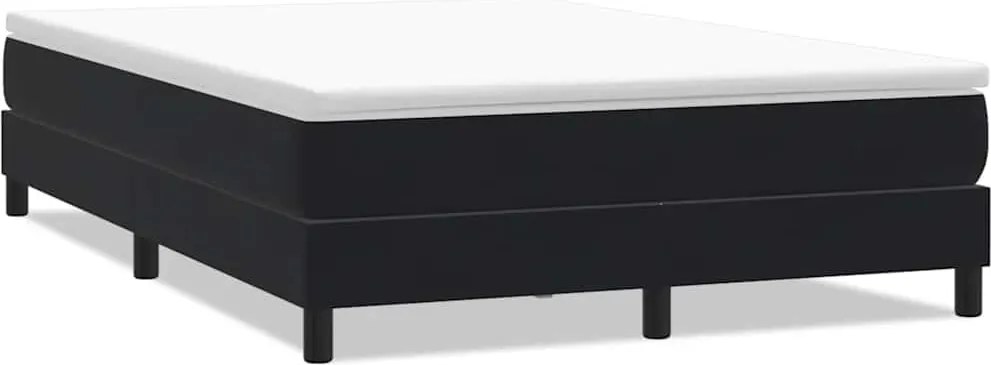 vidaXL Pat cu arcuri fără saltea negru 140x210 cm catifea