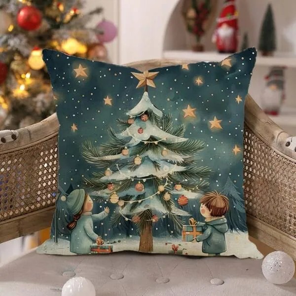 Husa de perna NOEL STAR 45x45 cm, colorat