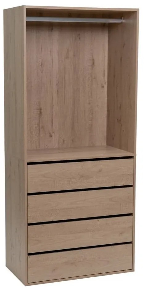 Dulap modular în culoare naturală deschis cu aspect de lemn de stejar 80x180x45 cm Modular – Casa Selección