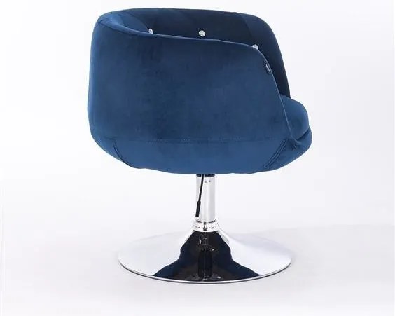 HR333N Scaun Bleumarin Catifea cu Bază Cromata