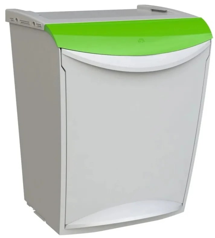 Denox Ekosystem Coș de gunoi pentru deșeurisortate 25 l, verde - sticlă