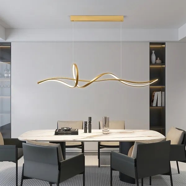 Brilagi - Lustră LED reglabilă pe cablu SIGNATURE LED/55W/230V 120x23 cm aurie + telecomandă