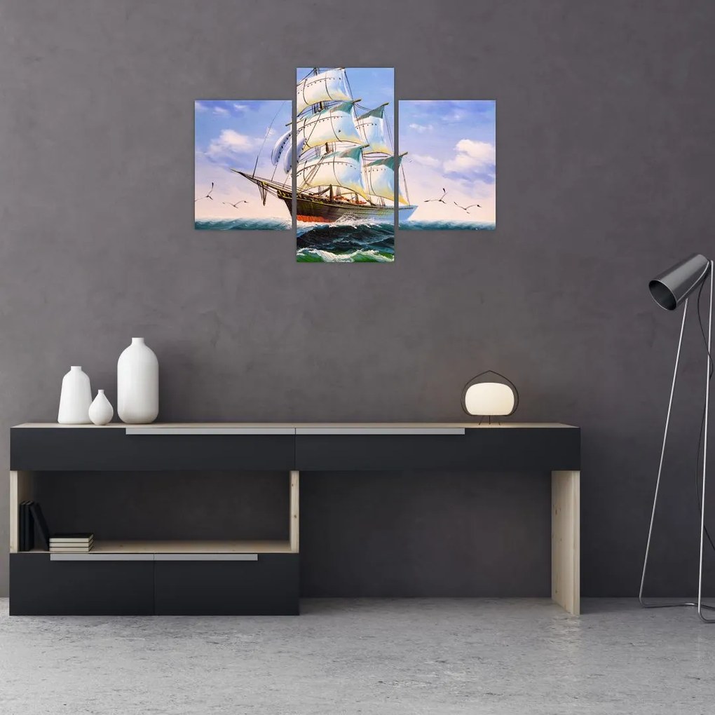 Tablou - Vapor pe valuri (90x60 cm)