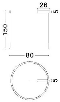 Lustra suspendata LED design circular LUNETTE 80cm NVL-9030926