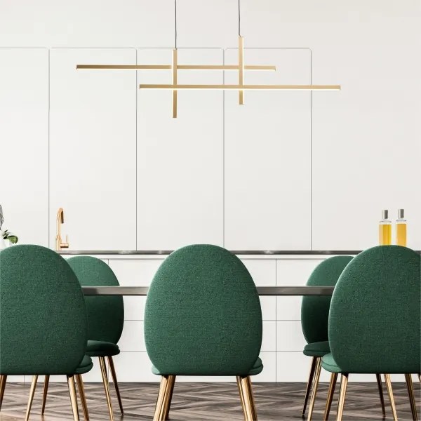 Lustră LED pe cablu Zuma Line 22008P-BK/GD EDGE LED/42W/230V 3000/4000/6000K