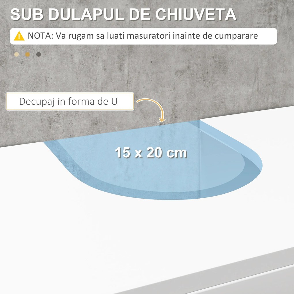 kleankin Dulap Sub Chiuvetă cu Raft și 2 Uși 60x30x60 cm Alb | Aosom Romania