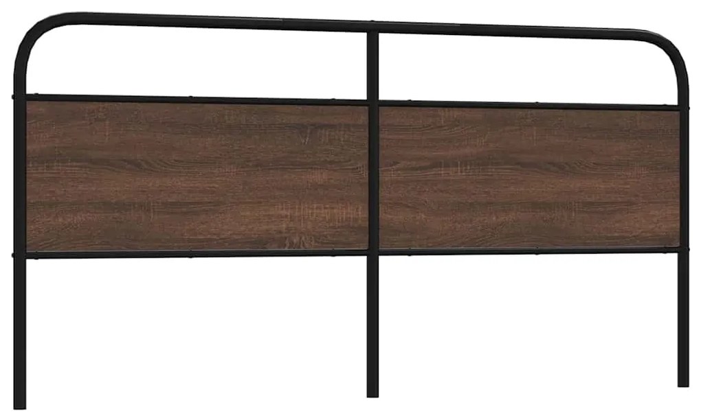 vidaXL Tăblie de pat de schimb, stejar maro, 180 cm, lemn prelucrat și oțel