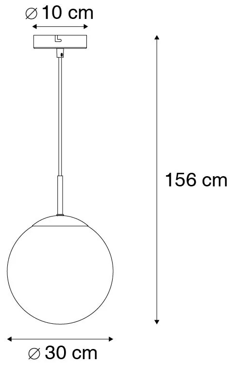 Pendul inteligent negru cu sticlă fumurie 30 cm incl. Wifi ST64 - Pallon
