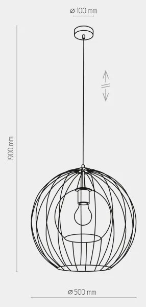 Lustră pe cablu UNIVERSO 1xE27/60W/230V