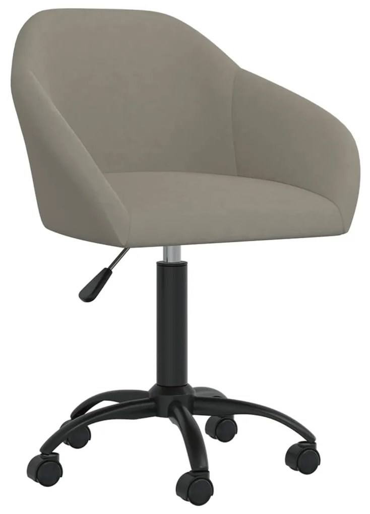 3089650 vidaXL Scaune de sufragerie pivotante 6 buc, gri deschis, catifea