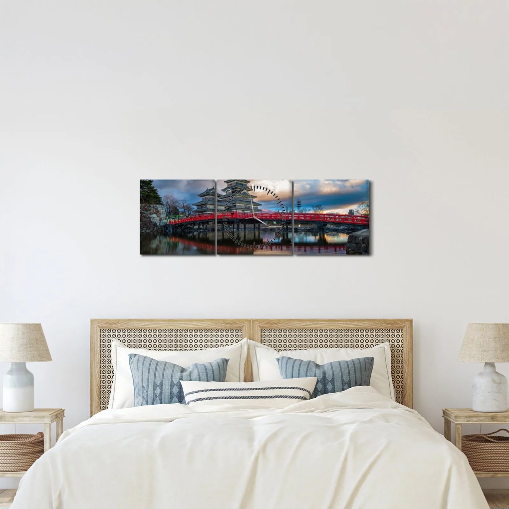 Tablou - Japonia (cu ceas) (90x30 cm)