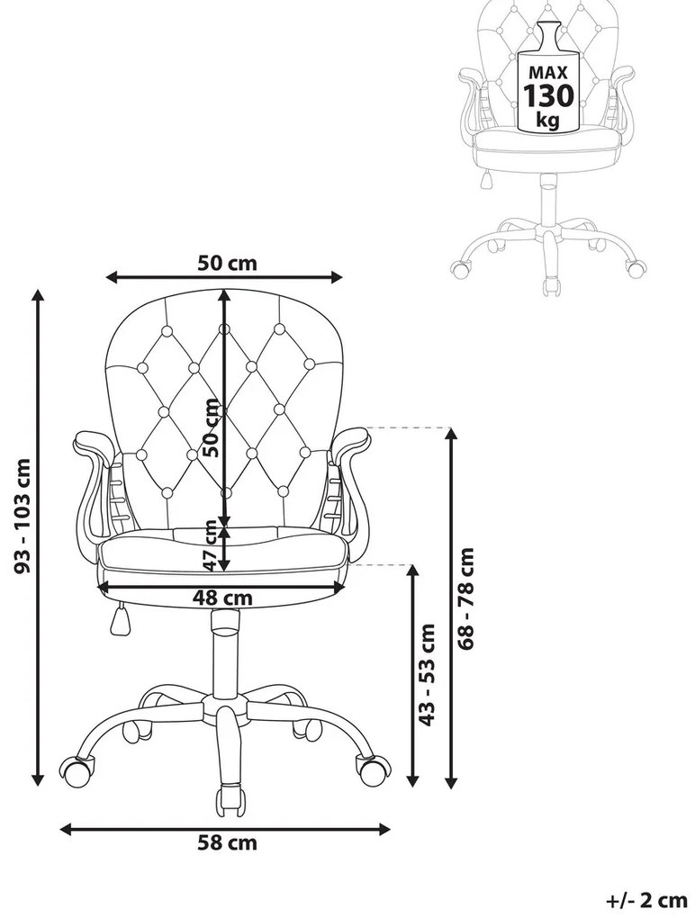 Scaun de birou Princie (roz piele ecologică). 1082026