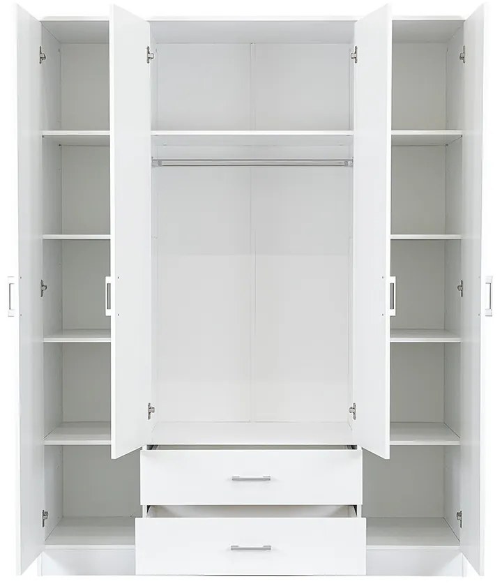 Dulap Miami 160x205 cm alb-alb