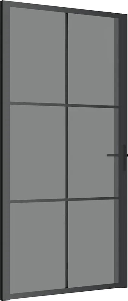 vidaXL Ușă de interior, 102,5x201,5 cm, Negru, sticlă ESG și aluminiu