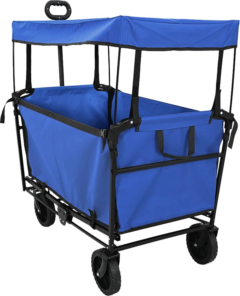 vidaXL Trolley Manevrabil Pliabil Manual Negru 105 x 56.5 x 116 cm