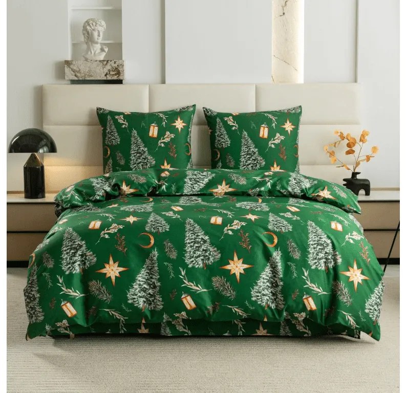 Lenjerie de pat din microfibra GREEN CHRISTMAS verde Dimensiune lenjerie de pat: 70 x 90 cm | 140 x 220 cm