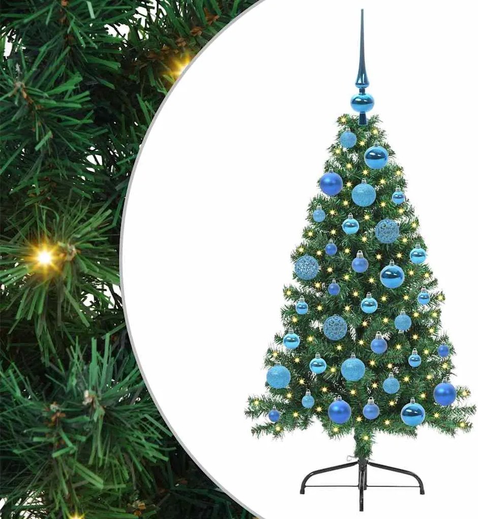 vidaXL Pom de Crăciun artificial pre-iluminat Verde 120 cm PVC