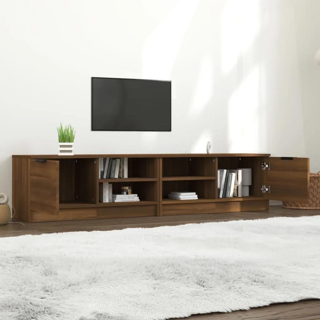 Comoda TV ,2 buc.,stejar maro,80x35x36,5 cm, lemn prelucrat 2, Stejar brun