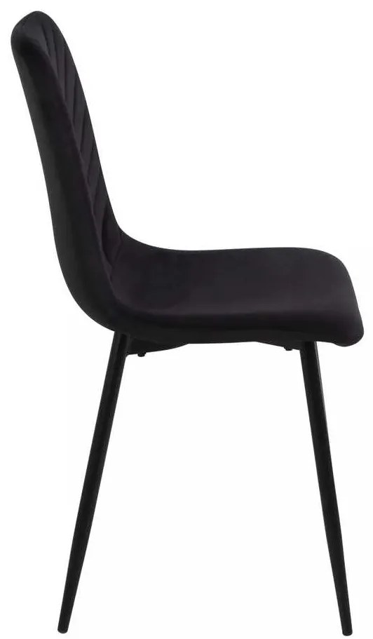 Scaun de bucătărie Freville Velvet, negru