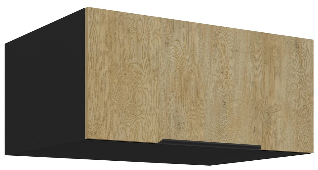 Dulap superior de bucătărie Carminia 80 NAGU-36 1F (stejar cremona + negru). 1127992