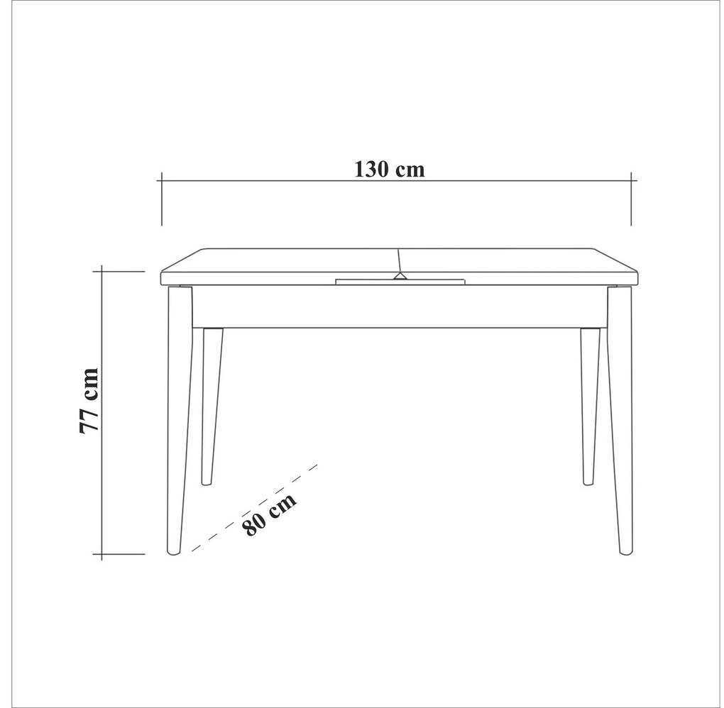 Masă de sufragerie extensibilă Nidupo 1 (alb) (pentru 4-6 persoane). 1093740