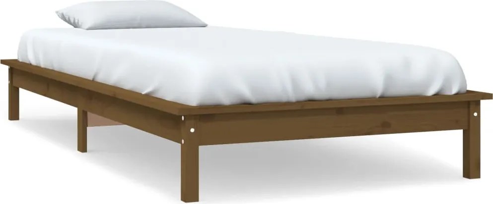 vidaXL Cadru de pat Single maro miere 90x190 cm lemn masiv de pin